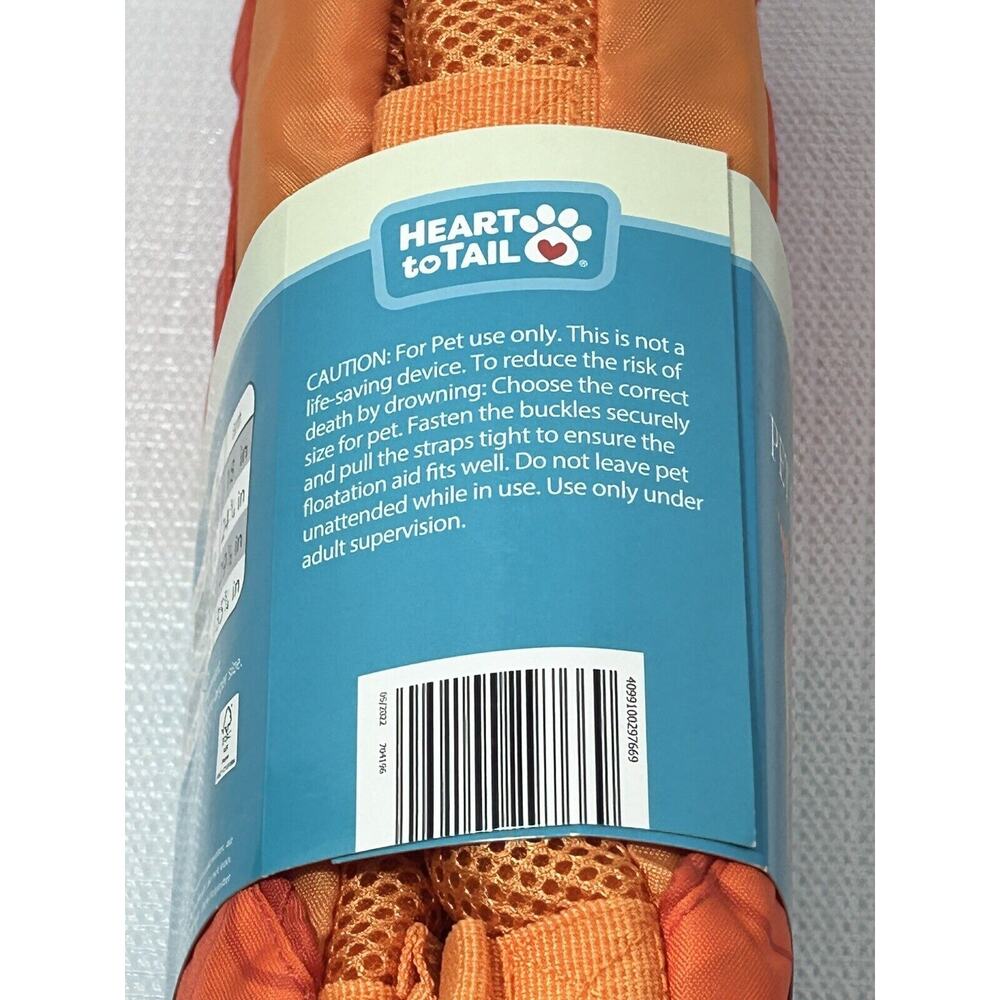New Orange Fish Dog Life Jacket Goldfish Sz Large 70-110 Ibs Handle And Tail - Picture 6 of 12